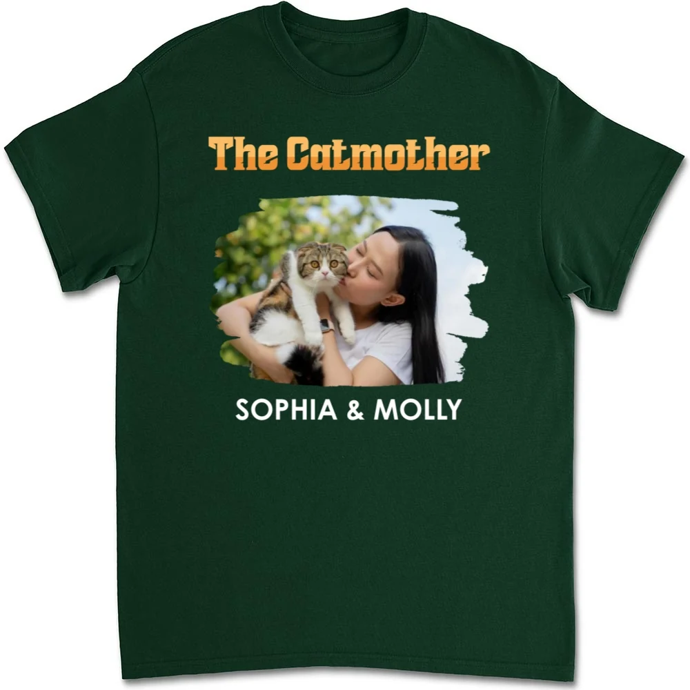 The Catmother Retro Photo - Personalized Custom Unisex T-Shirt - Image 5