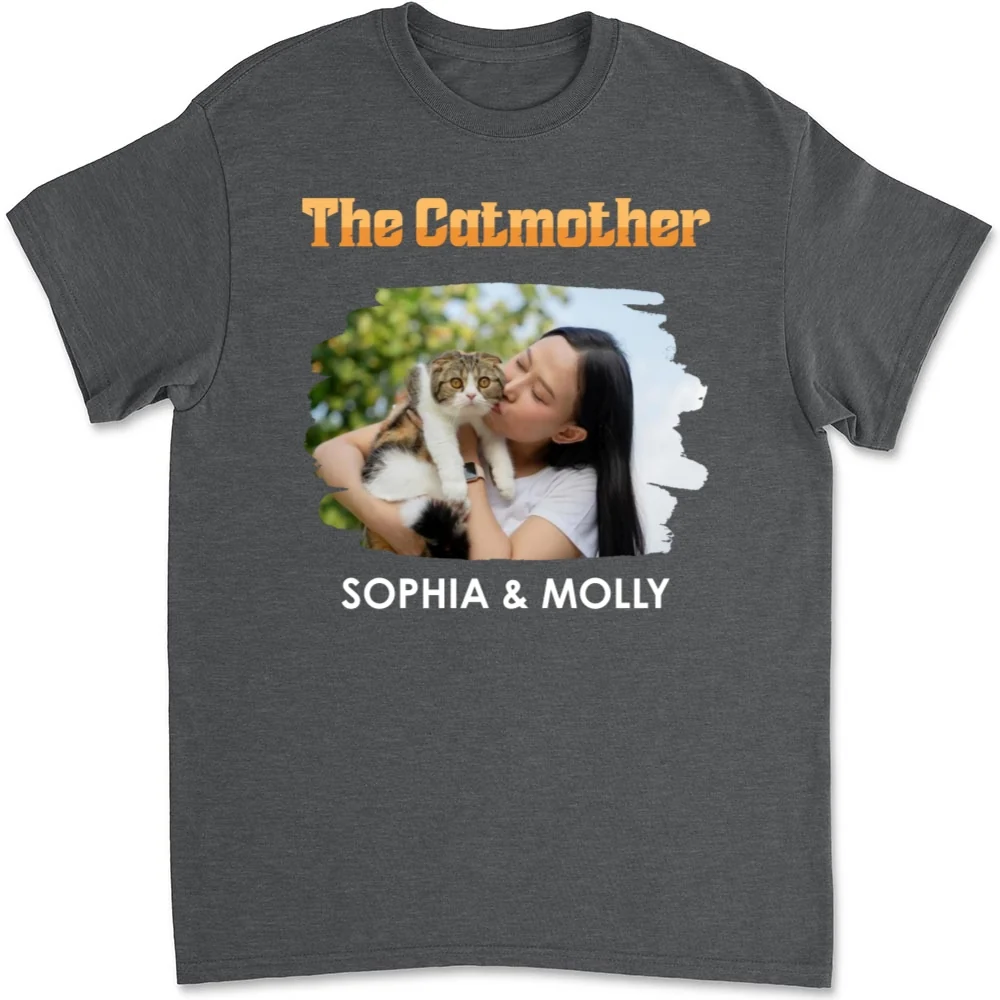 The Catmother Retro Photo - Personalized Custom Unisex T-Shirt - Image 7