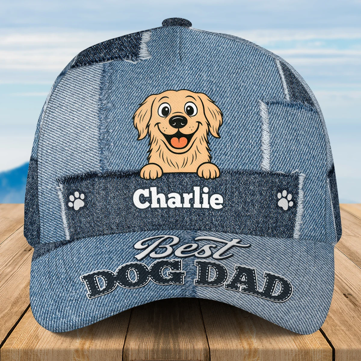 The Dog Dad Legend - Personalized Custom Classic Cap - Image 2