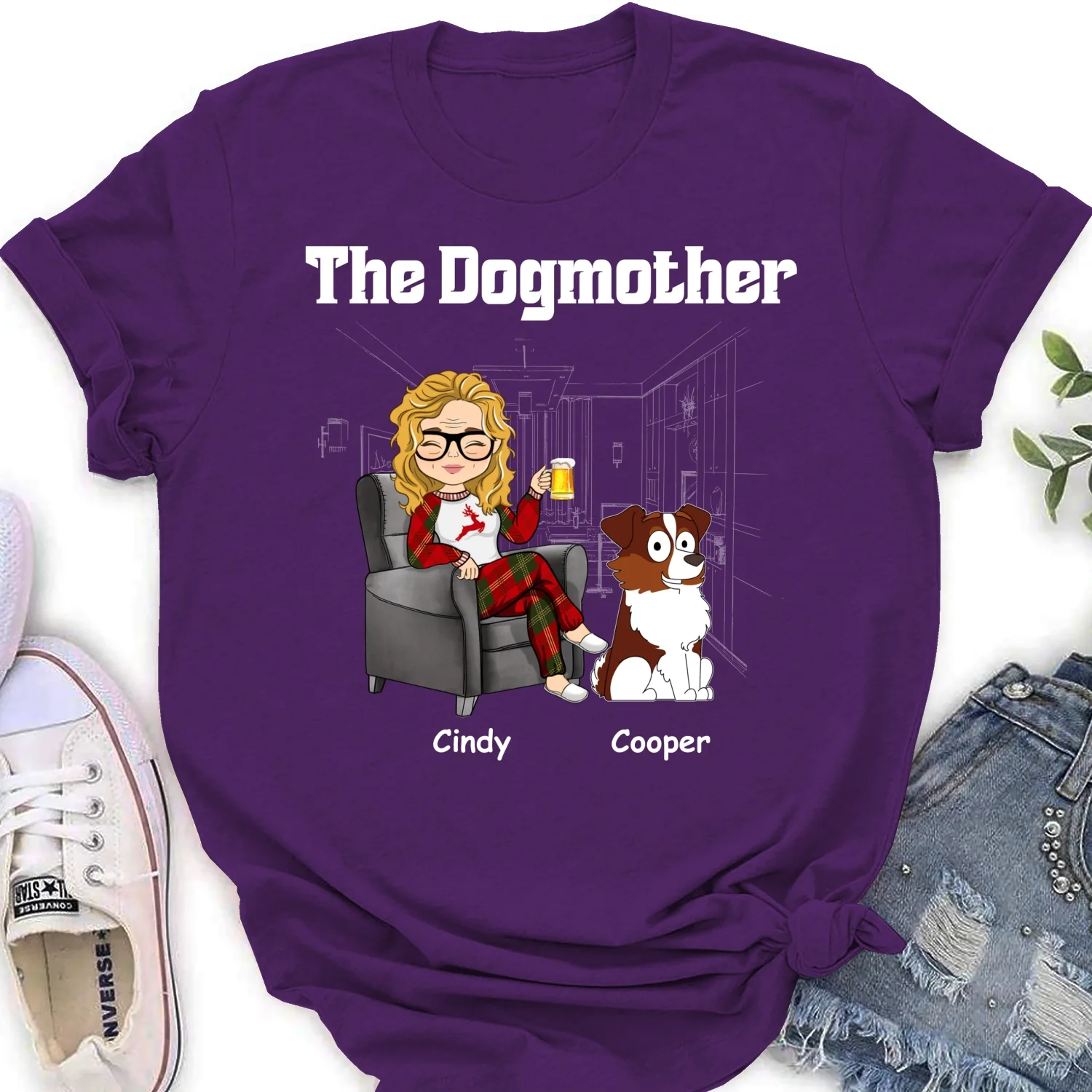 The Dog Mom Dad - Personalized Custom Women's T-shirt - Image 7