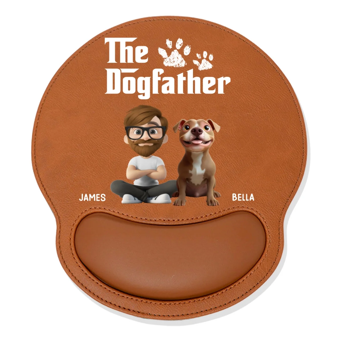The Dogfather - Personalized Custom Leather Mouse Pad - Image 10