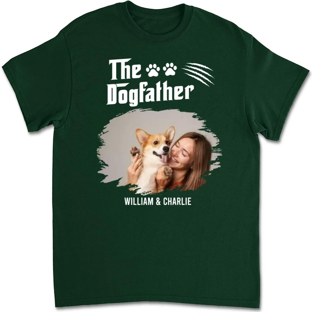 The Dogfather Photo - Personalized Custom Unisex T-Shirt - Image 5
