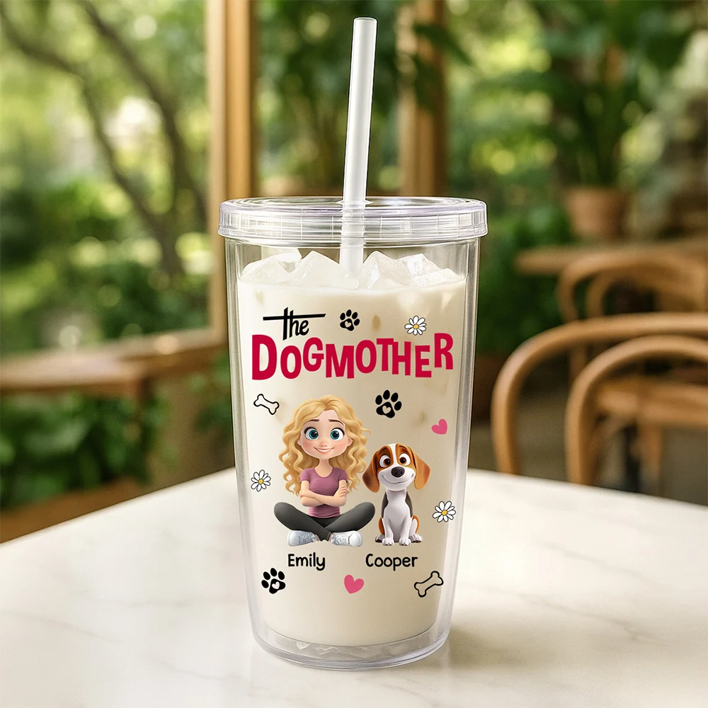 The Dogmother - Personalized Custom 14oz Plastic Tumbler - Image 4
