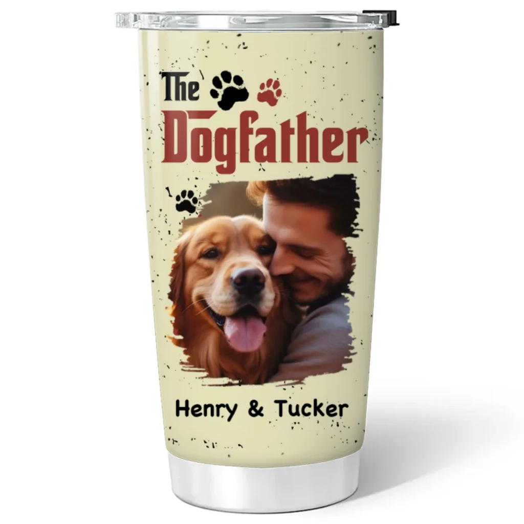 The Father Of Dogs Photo - Personalized Custom Tumbler - Image 2