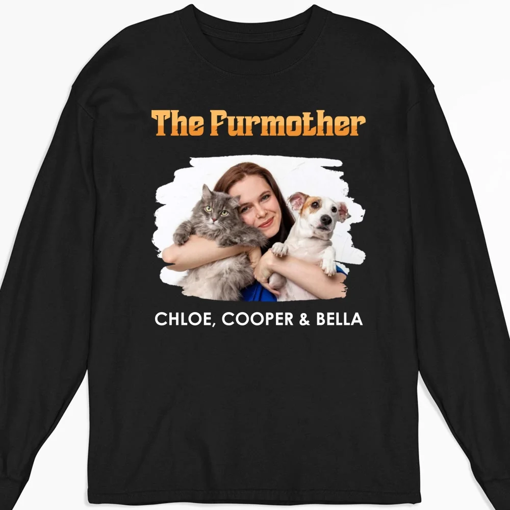 The Furmother Retro Photo - Personalized Custom Long Sleeve T-Shirt - Image 3