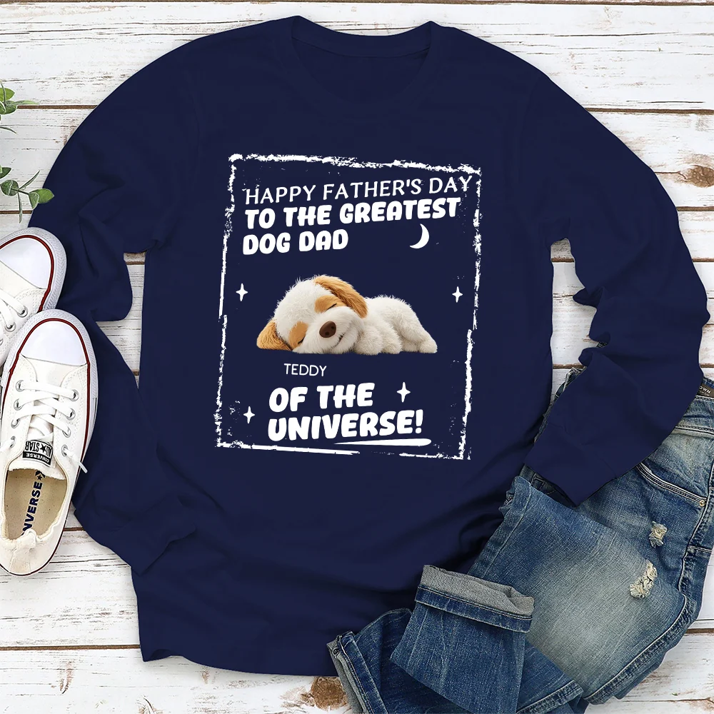 The Greatest Dog Dad In The World - Personalized Custom Long Sleeve T-Shirt - Image 2