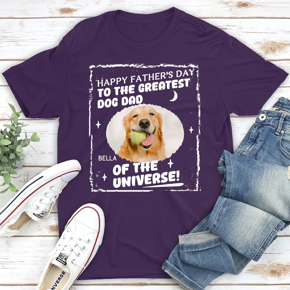 The Greatest Dog Dad In The World Photo - Personalized Custom Unisex T-Shirt - Image 4