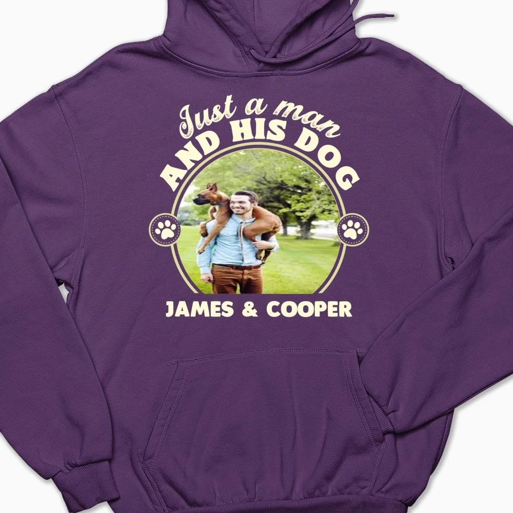The Man And The Dog Photo - Personalized Custom Hoodie - Image 8
