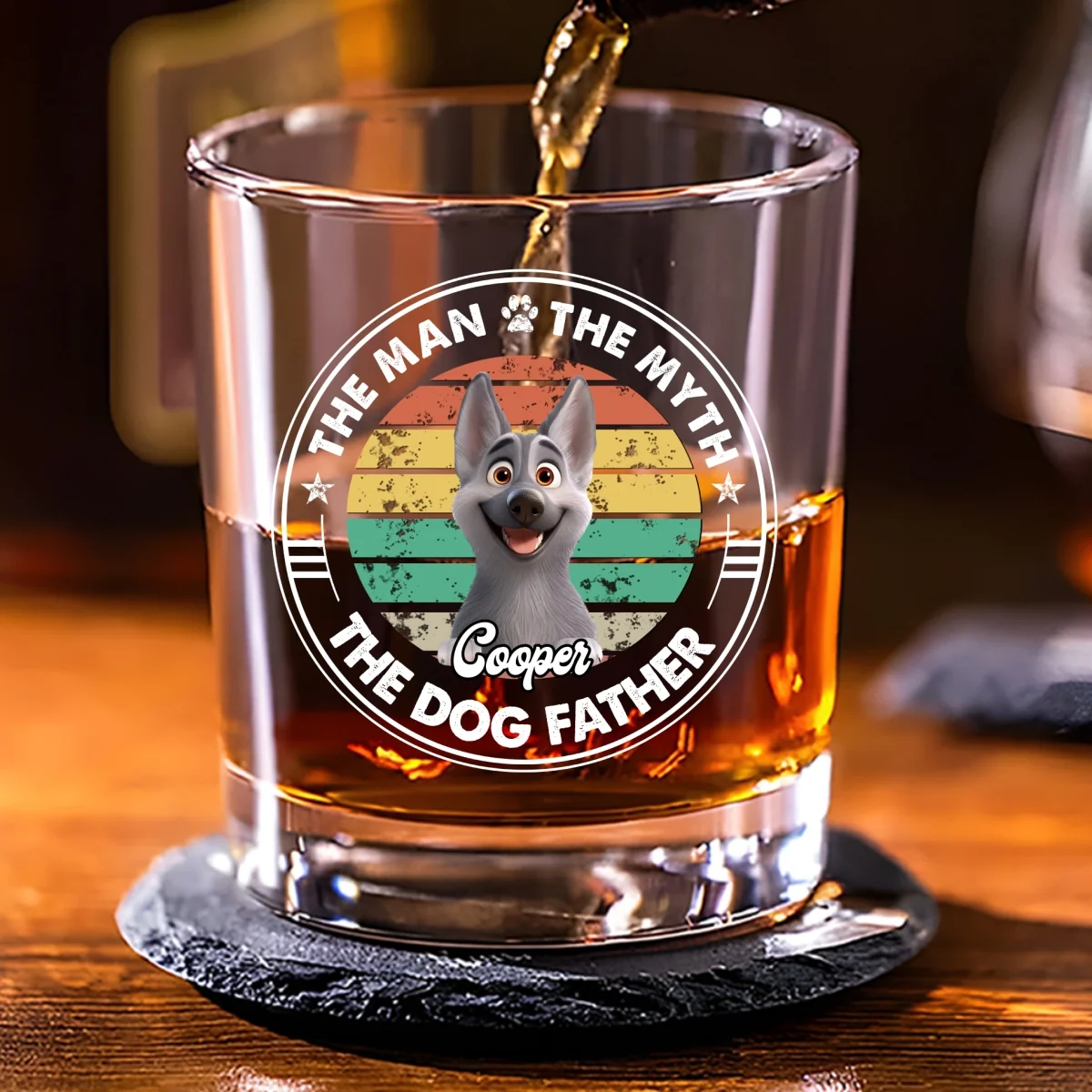 The Man The Myth - Personalized Custom Whiskey Glass - Image 5