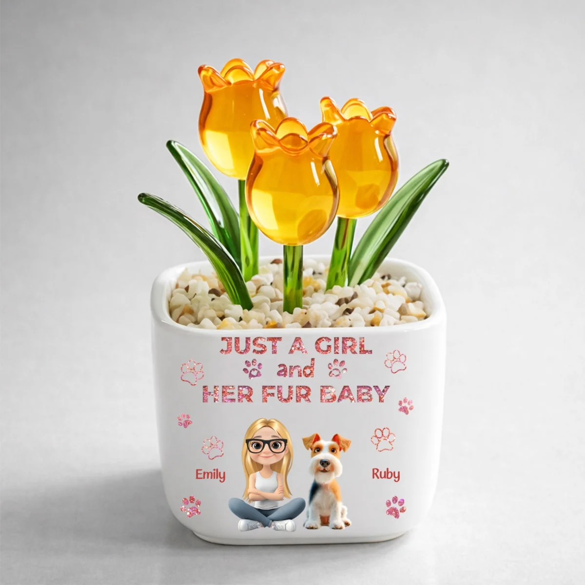 The Miracle You Have Made With Pet - Personalized Custom Glass Everlasting Tulips - Image 10