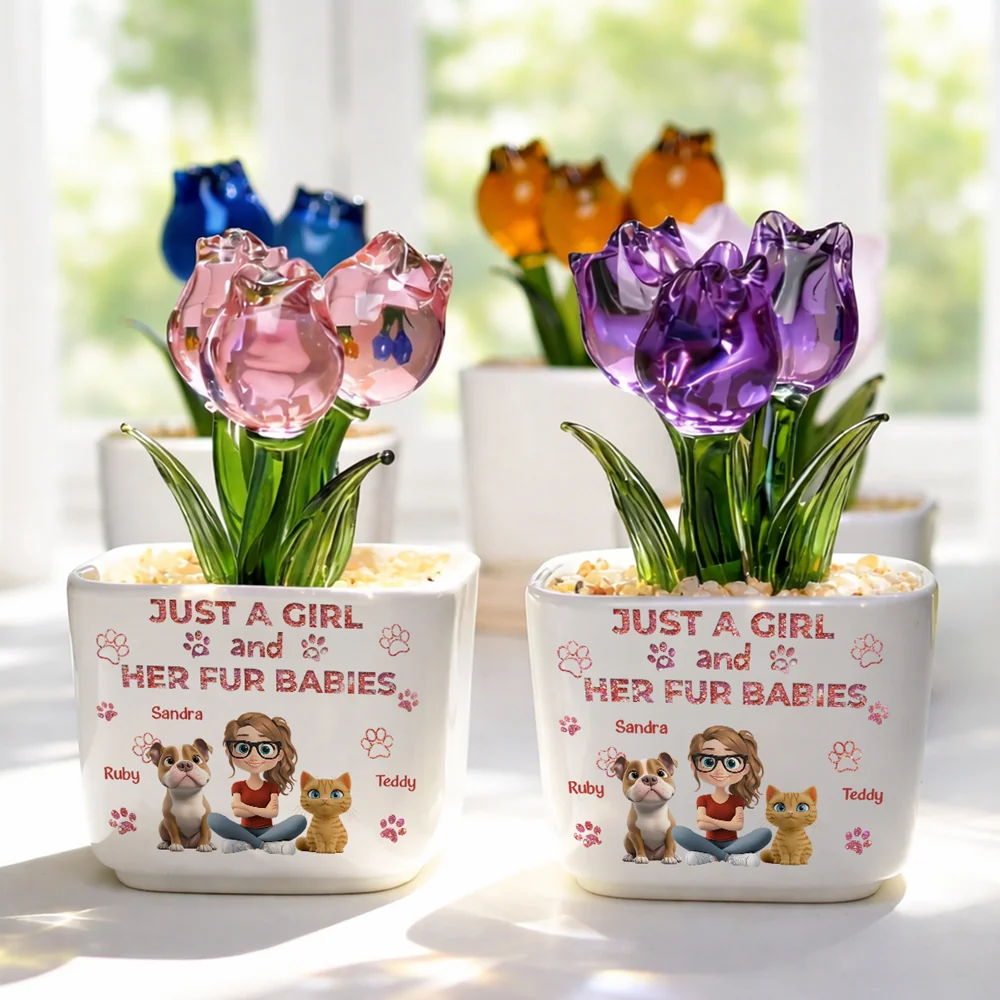 The Miracle You Have Made With Pet - Personalized Custom Glass Everlasting Tulips - Image 3