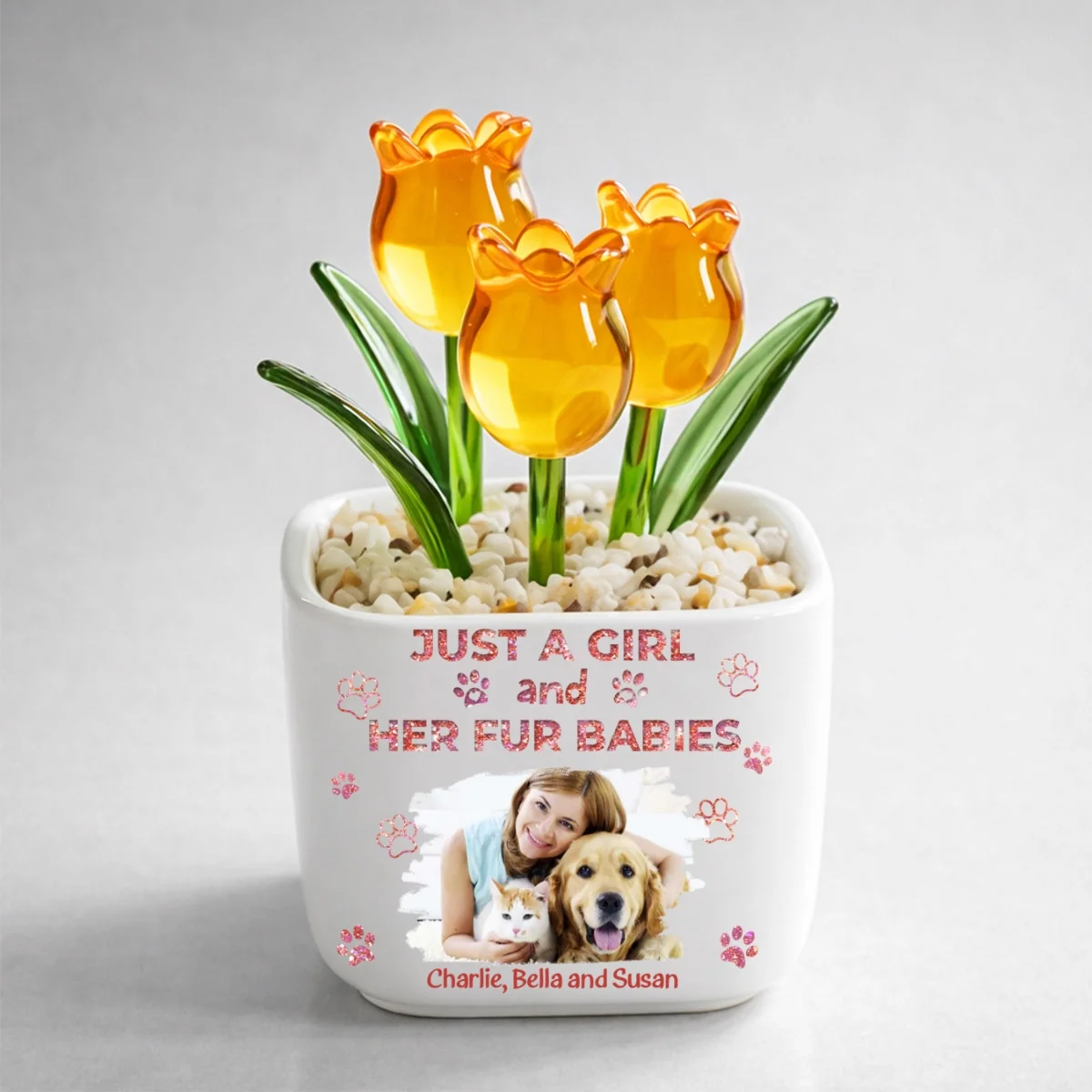 The Miracle You Have Made With Pet Photo - Personalized Custom Glass Everlasting Tulips - Image 10