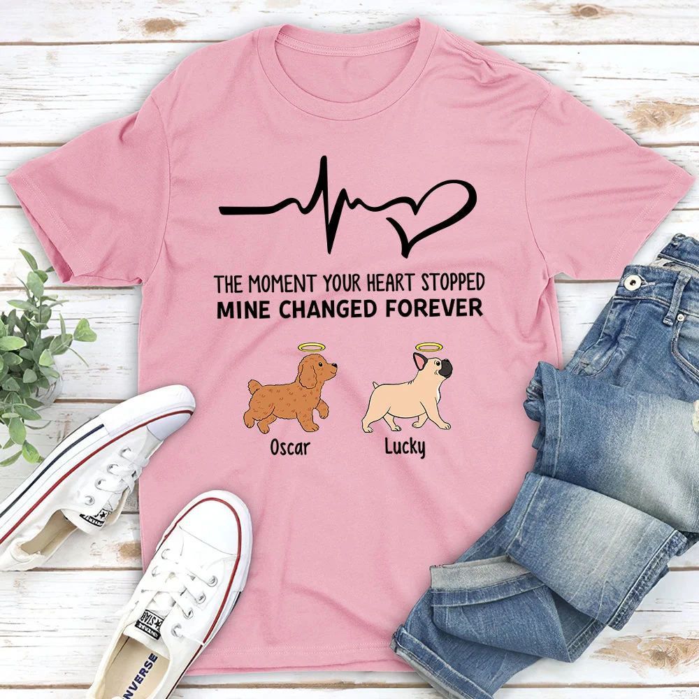 The Moment Your Heart Stopped Mine Changed - Personalized Custom Unisex T-shirt - Image 4