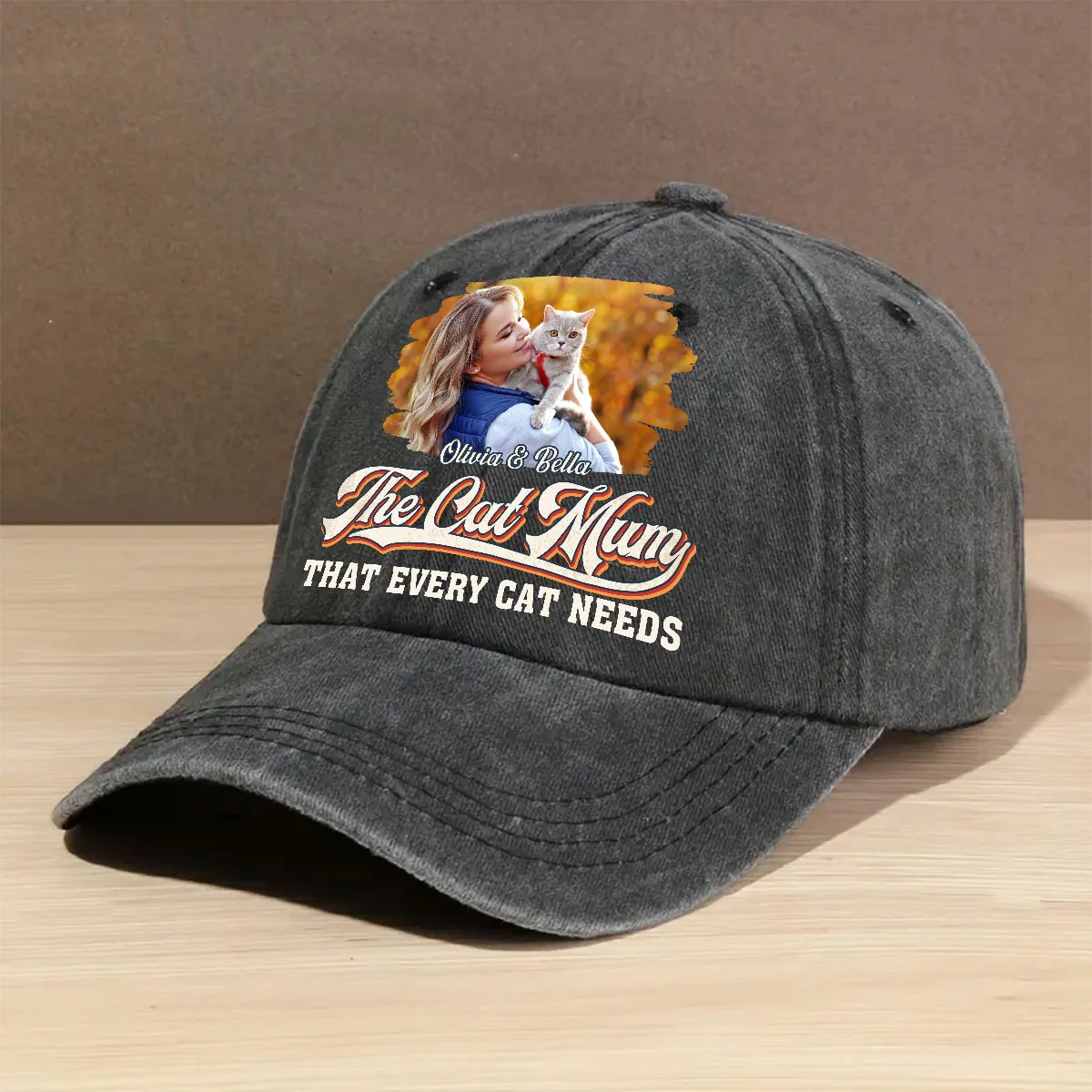 The One You Need Photo - Personalized Custom Vintage Washed Denim Cap - Image 2