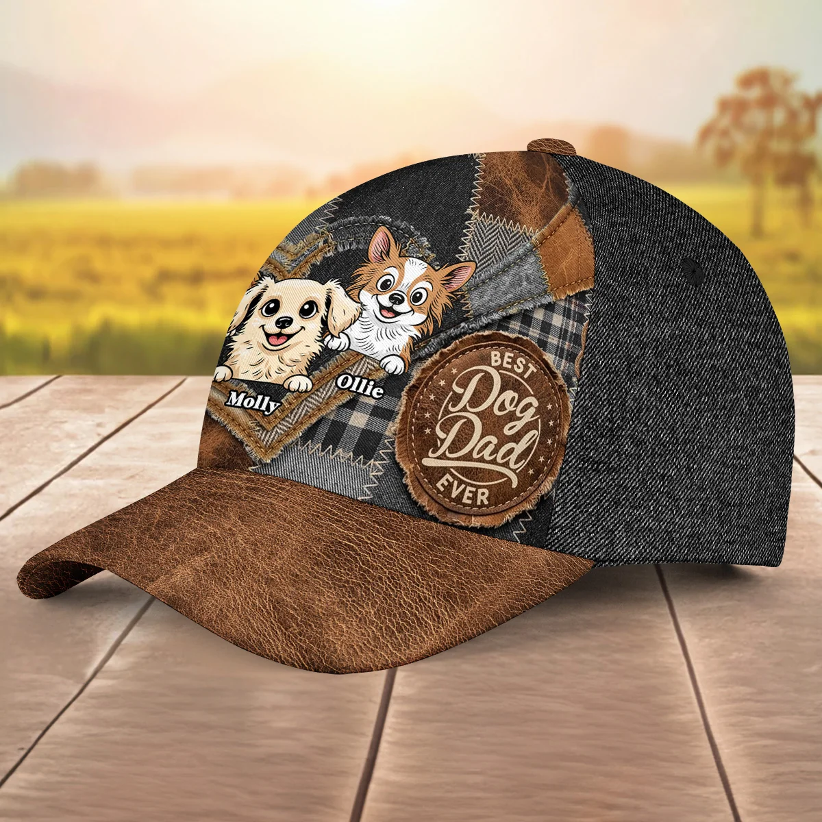 The Pawfect Dog Dad - Personalized Custom Classic Cap - Image 3