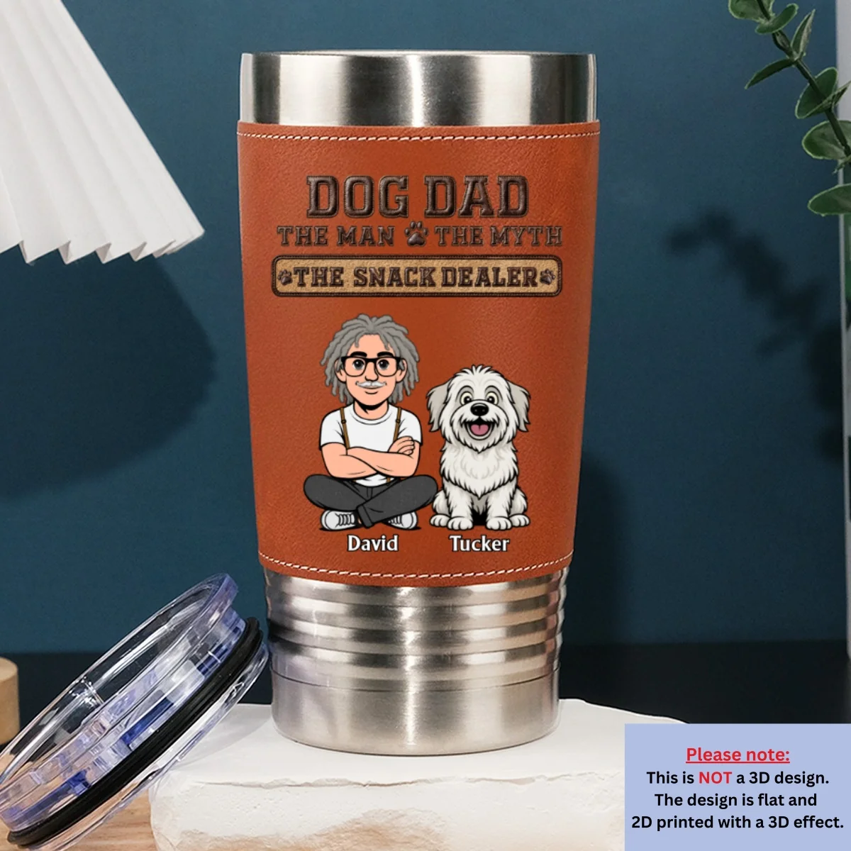 The Snack King - Personalized Custom Leather Tumbler - Image 6