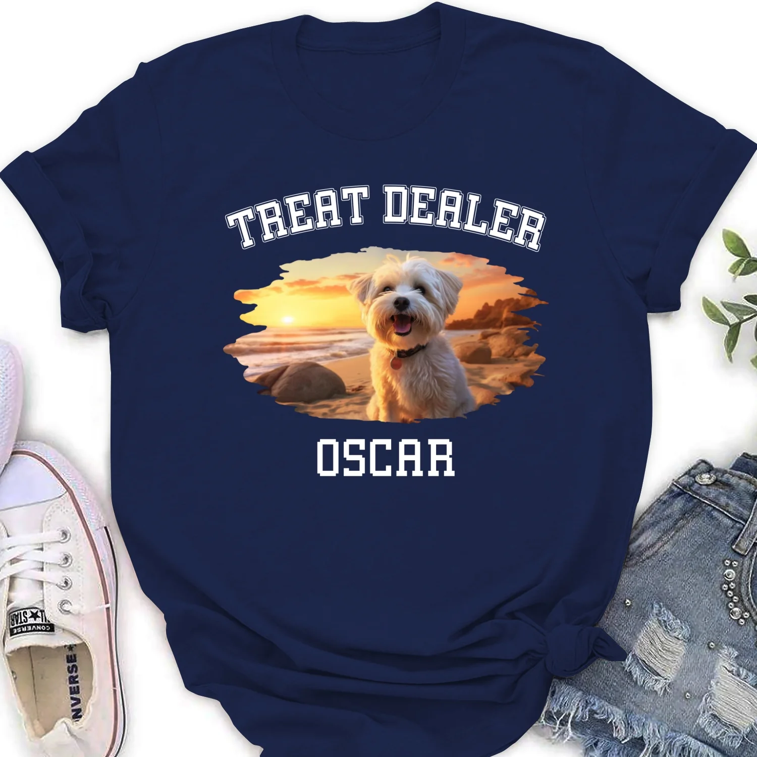 The Treat Dealer Photo - Personalized Custom Women's T-Shirt - Image 6
