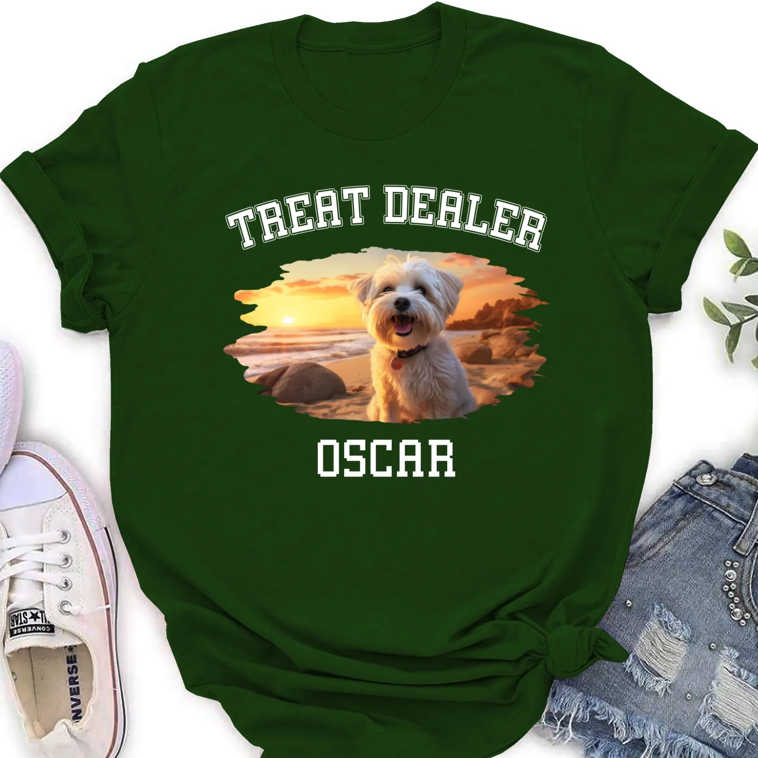 The Treat Dealer Photo - Personalized Custom Women's T-Shirt - Image 7