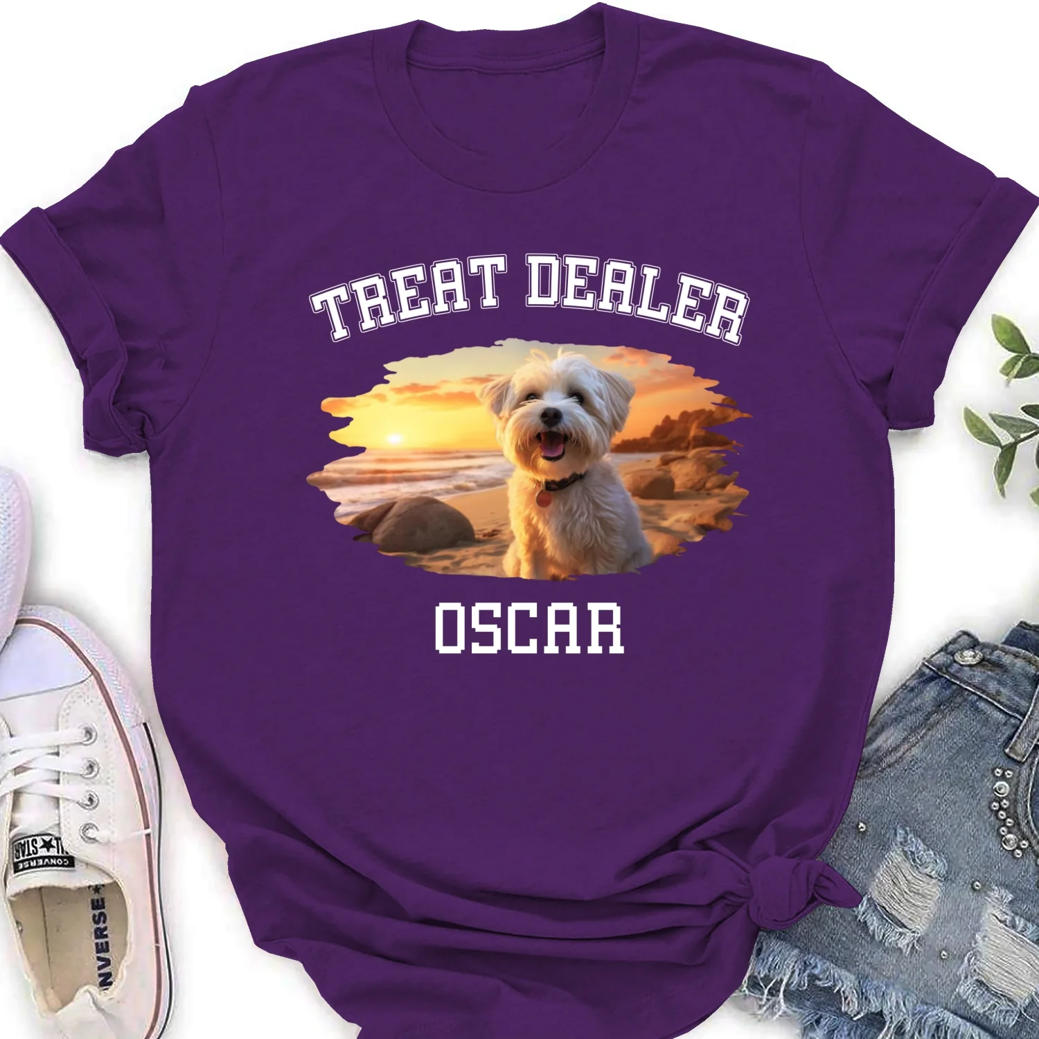 The Treat Dealer Photo - Personalized Custom Women's T-Shirt - Image 9