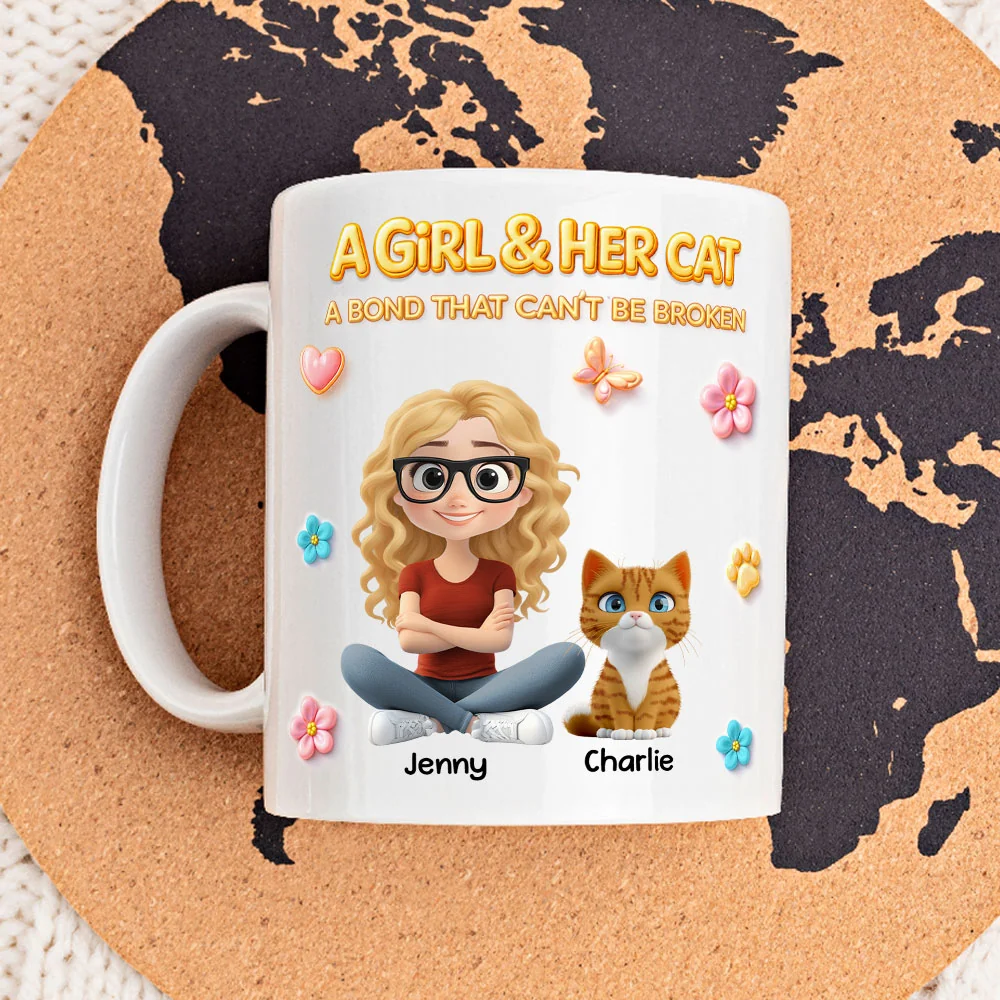 The Unbreakable Cat And Human Bond - Personalized Custom 3D Effect Coffee Mug - Image 2