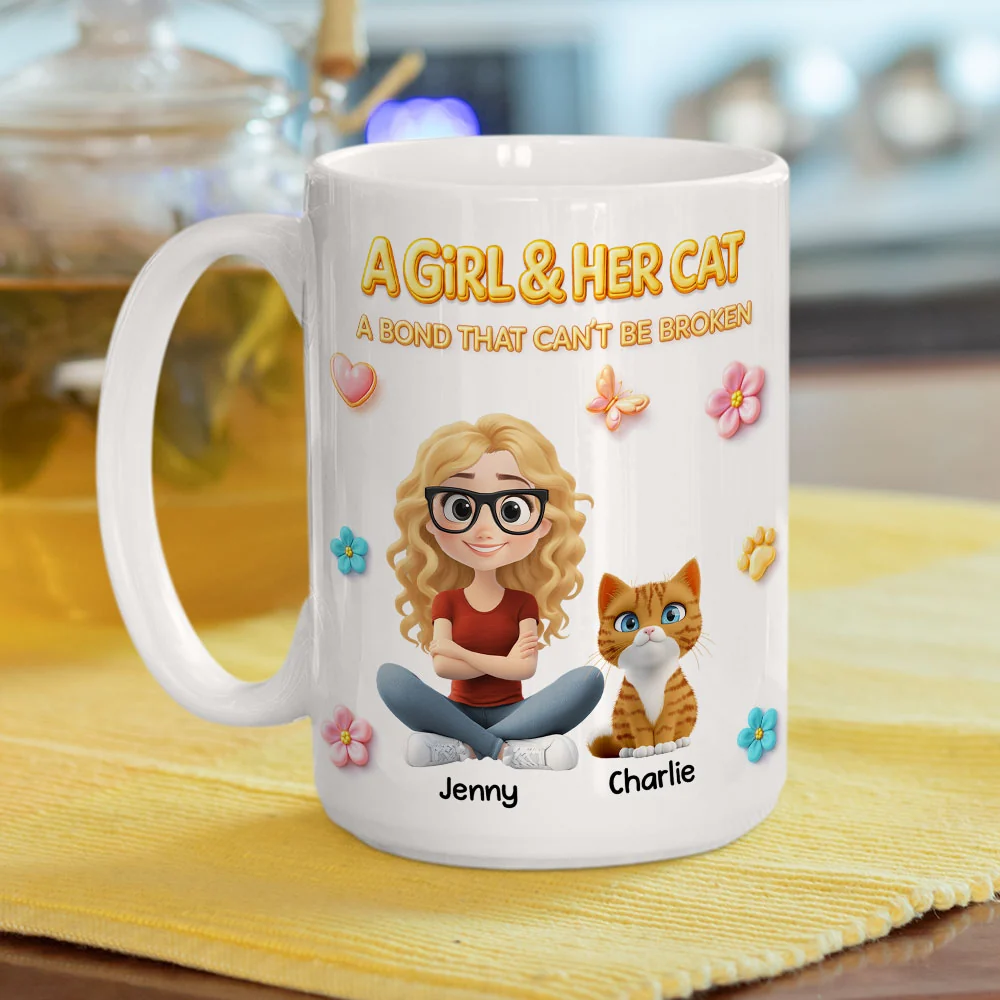 The Unbreakable Cat And Human Bond - Personalized Custom 3D Effect Coffee Mug - Image 5