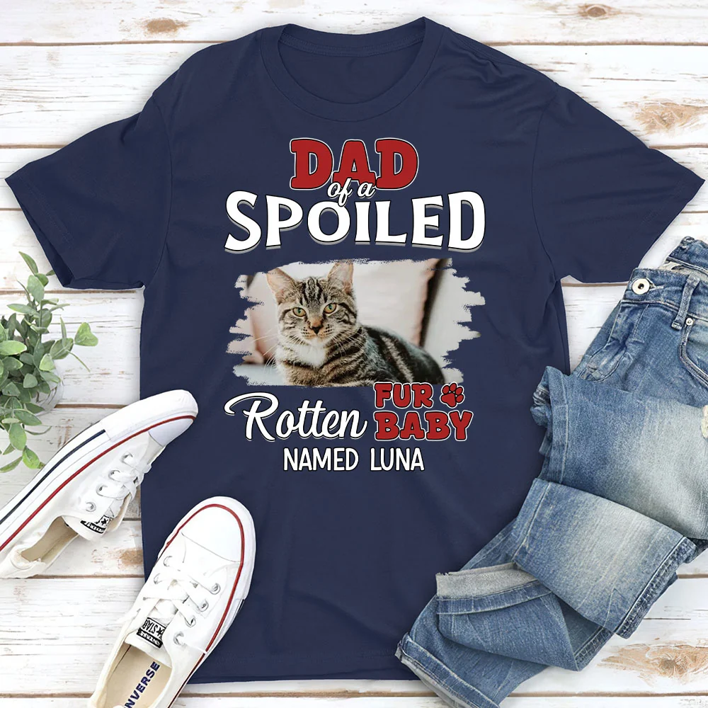 Thinking About My Spoiled Babies Dark Photo Ver - Personalized Custom Unisex T-shirt - Image 2