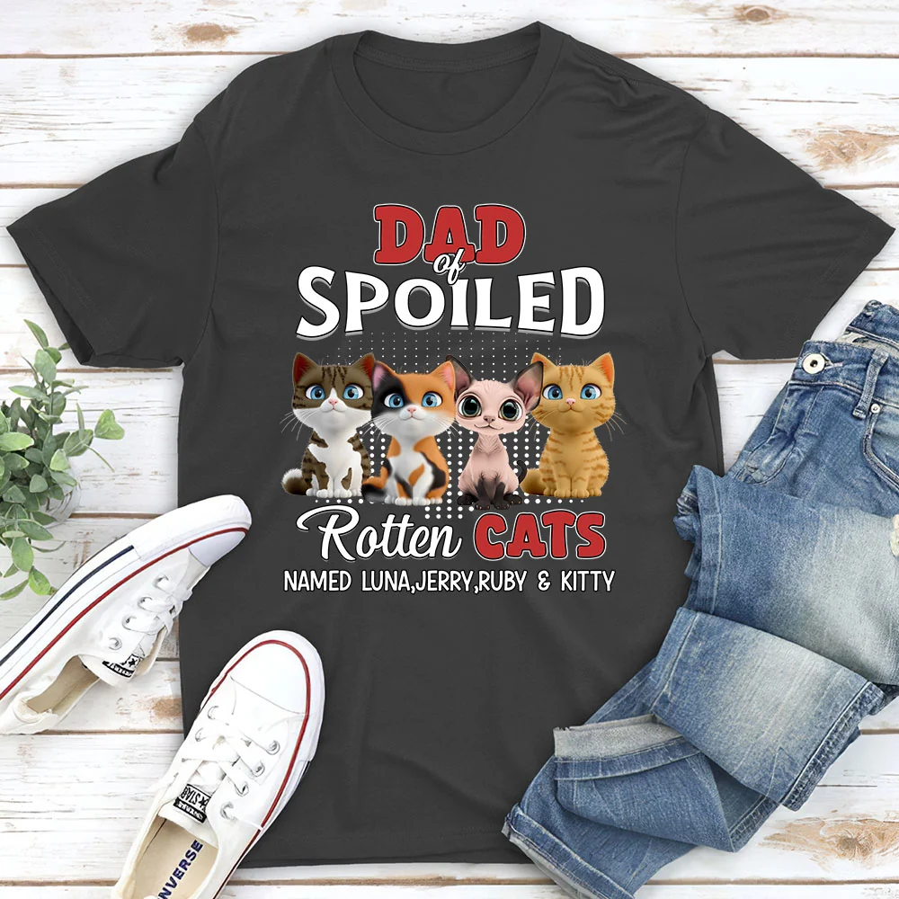 Thinking About My Spoiled Cats Official - Personalized Custom Shirt - Image 5