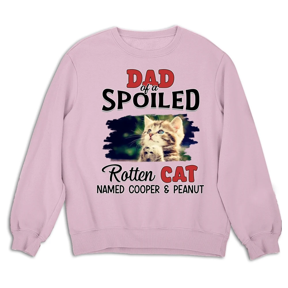 Thinking About My Spoiled Cats Photo - Personalized Custom Sweatshirt - Image 5