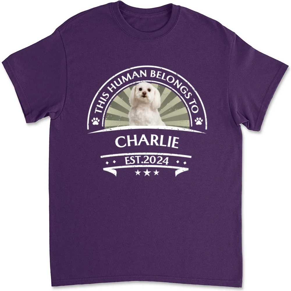 This Human Belong To Dogs Photo - Personalized Custom Unisex T-Shirt - Image 5