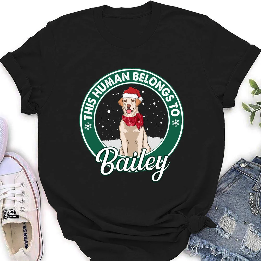This Human Belongs Christmas - Personalized Custom Women's T-shirt - Image 4