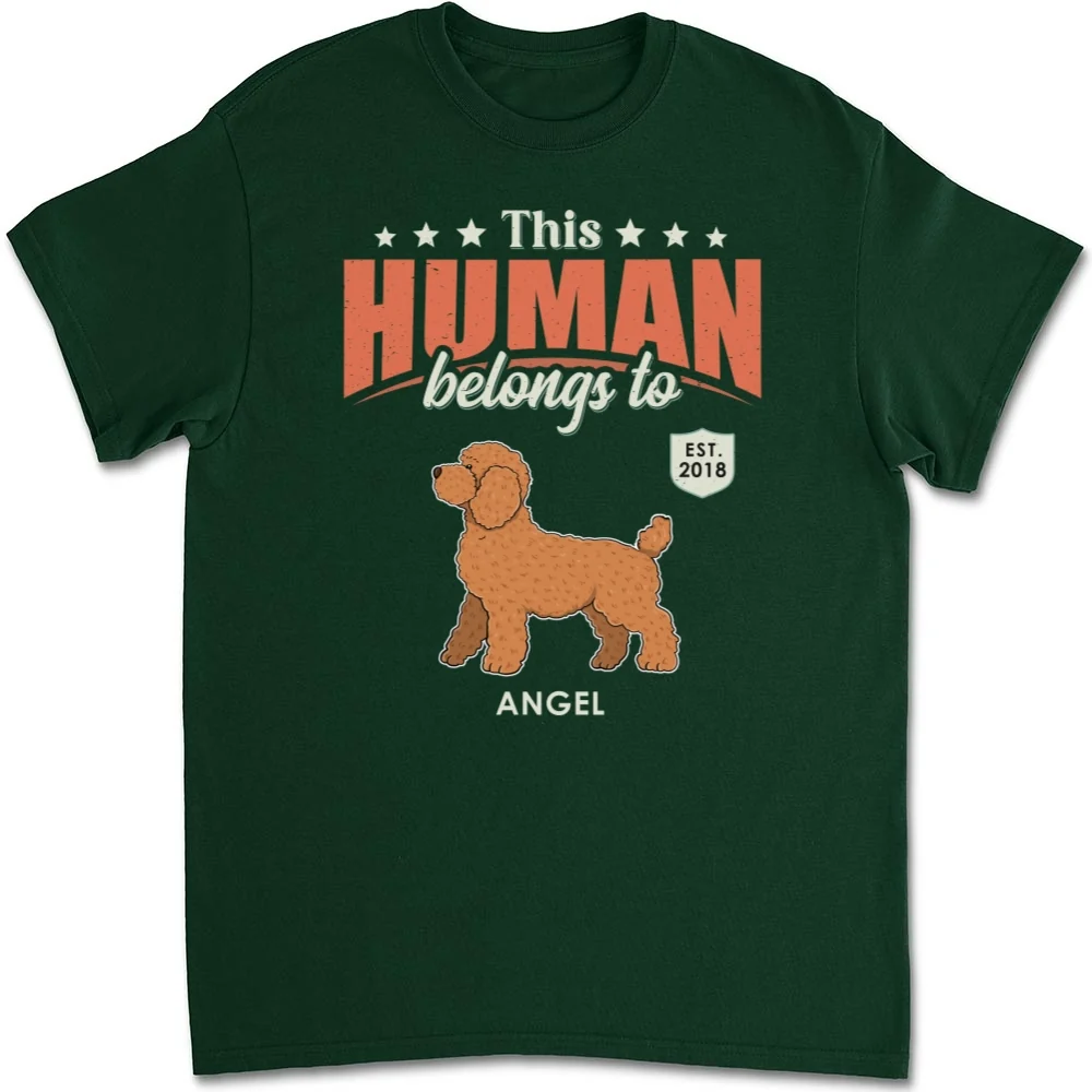 This Human Belongs To Dogs - Personalized Custom Unisex T-Shirt - Image 7