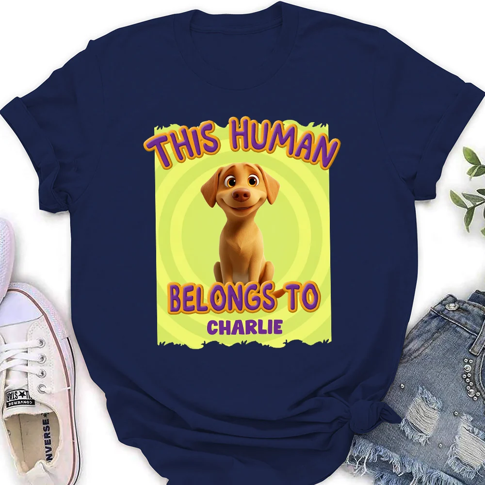 This Human Belongs To Us Cartoon - Personalized Custom Women's T-Shirt - Image 2
