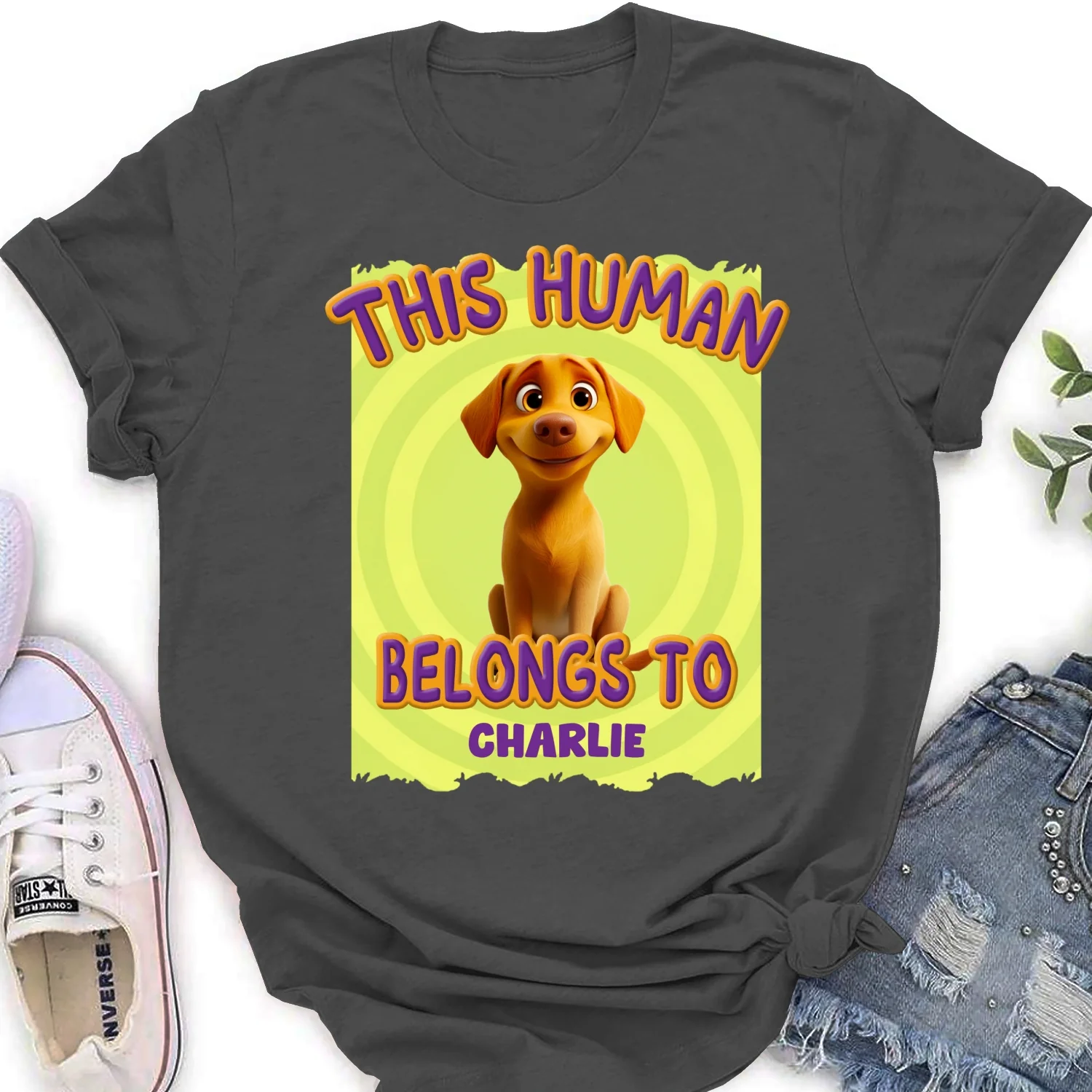 This Human Belongs To Us Cartoon - Personalized Custom Women's T-Shirt - Image 9