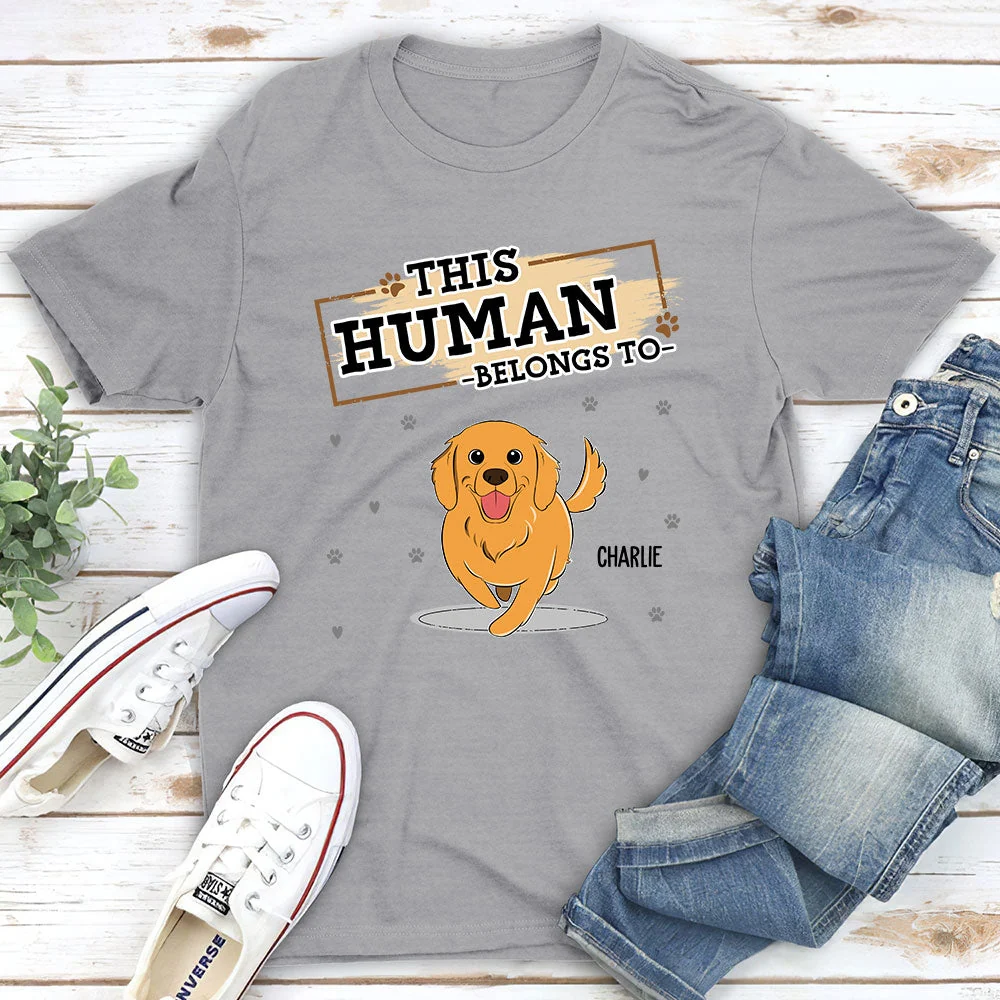 This Human Belongs To Us - Personalized Custom Unisex T-shirt - Image 2