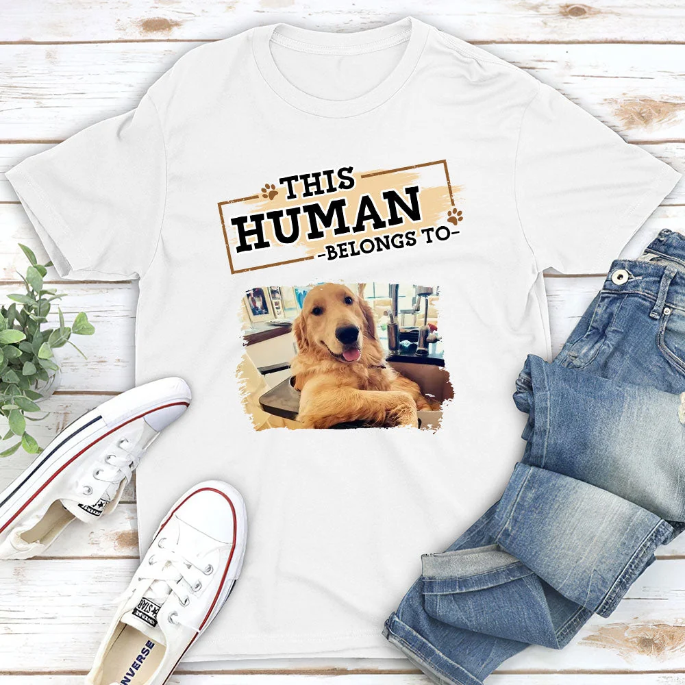 This Human Belongs To Us - Personalized Custom Unisex T-shirt - Image 5