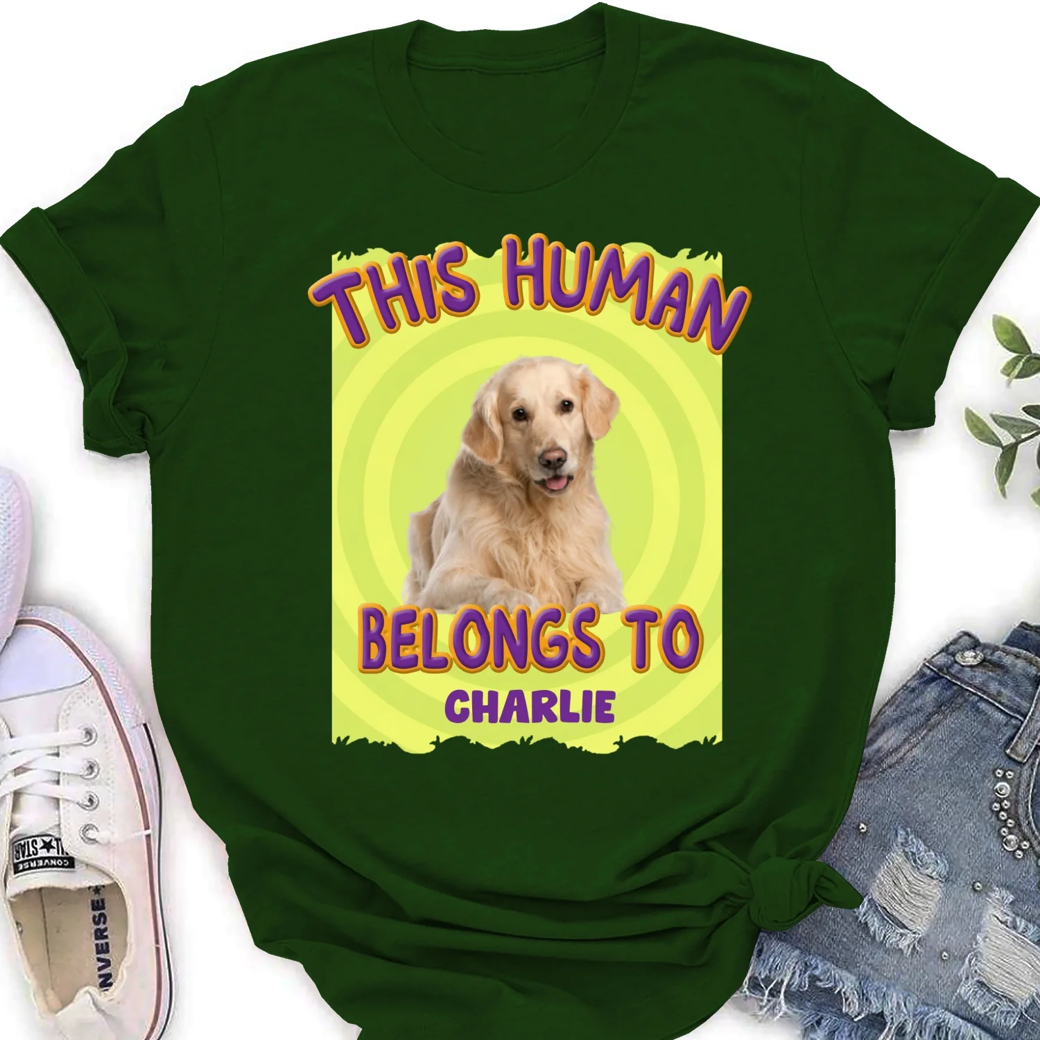 This Human Belongs To Us Photo - Personalized Custom Women's T-Shirt - Image 5