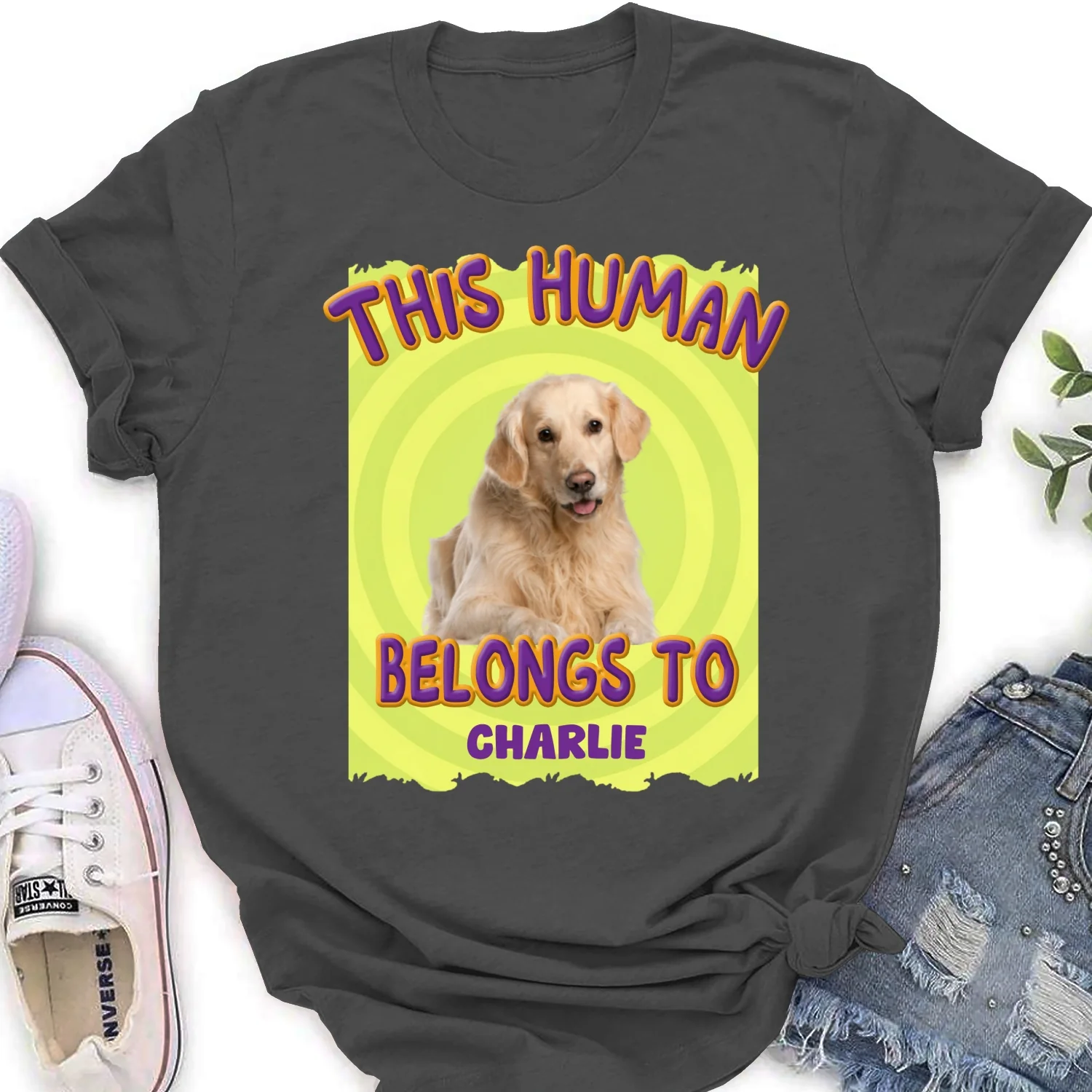 This Human Belongs To Us Photo - Personalized Custom Women's T-Shirt - Image 6