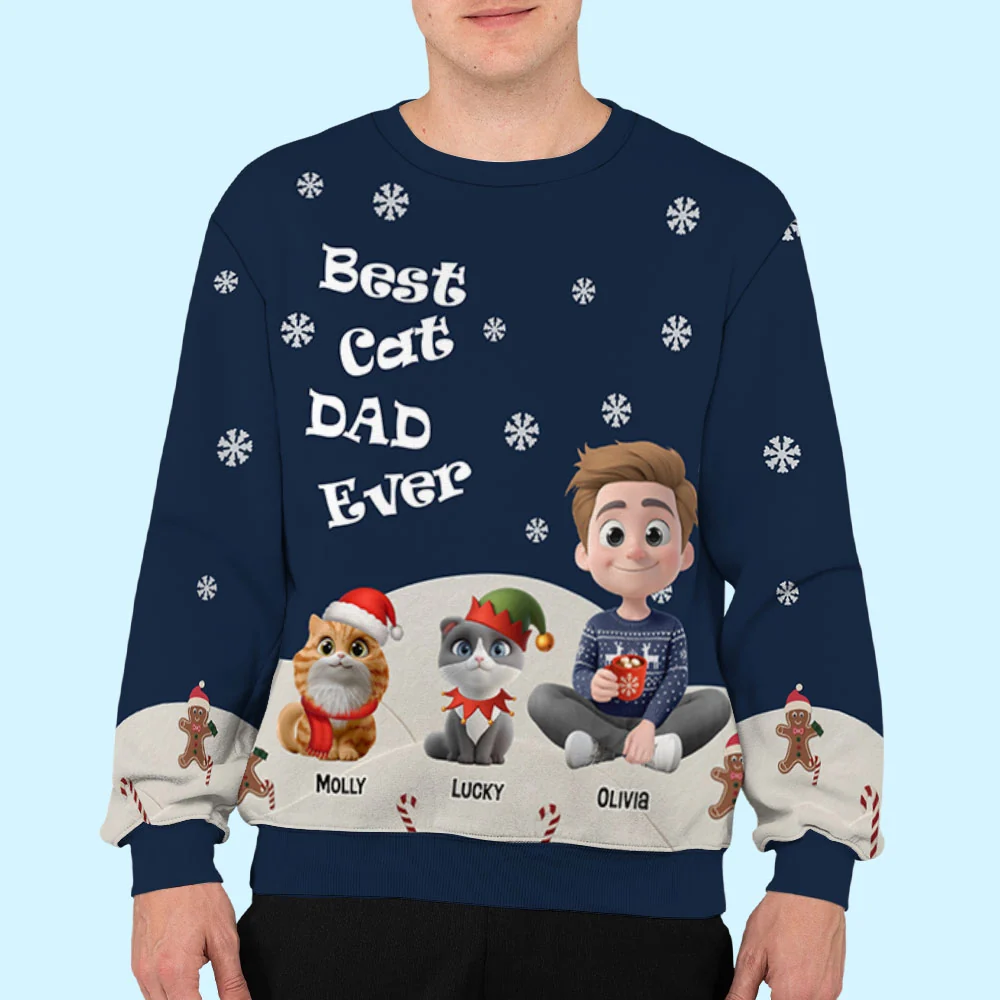 This Is How I Show My Cat - Personalized Custom All-Over-Print Sweatshirt - Image 3