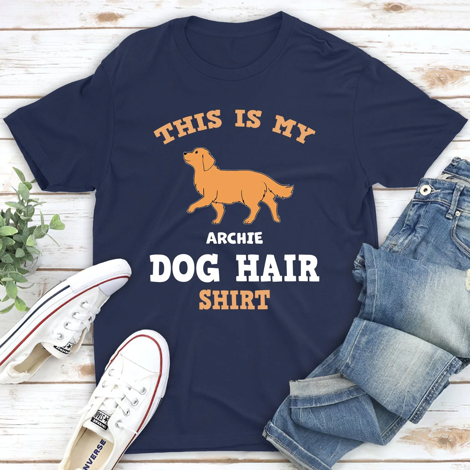 This Is My Dog Hair Shirt - Personalized Custom Unisex T-shirt - Image 2