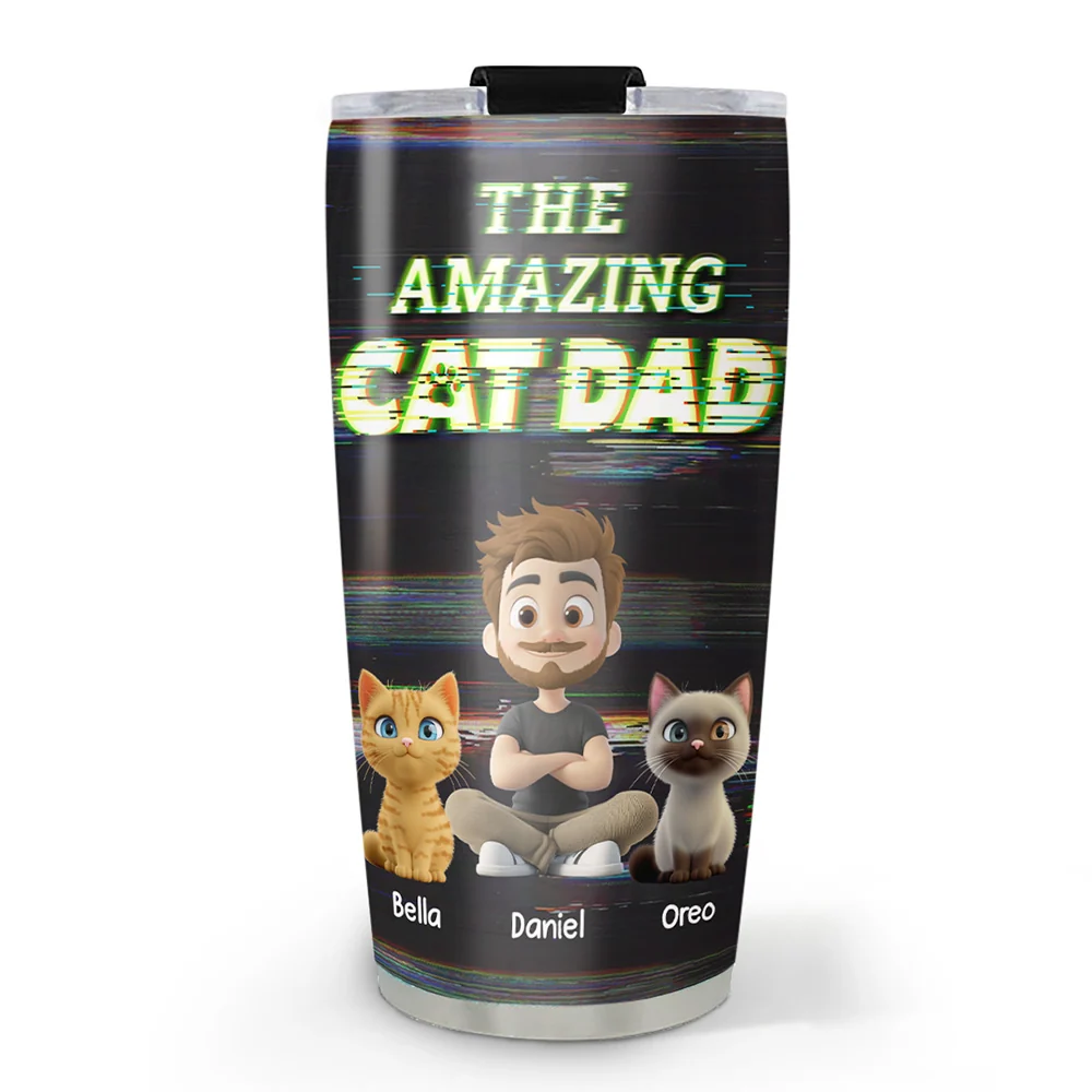 This Is Our Awesome Cat Dad - Personalized Custom Tumbler