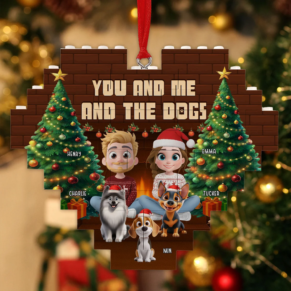 This Is Us Through Time - Personalized Custom 3D Effect Heart Puzzle Ornament - Image 2