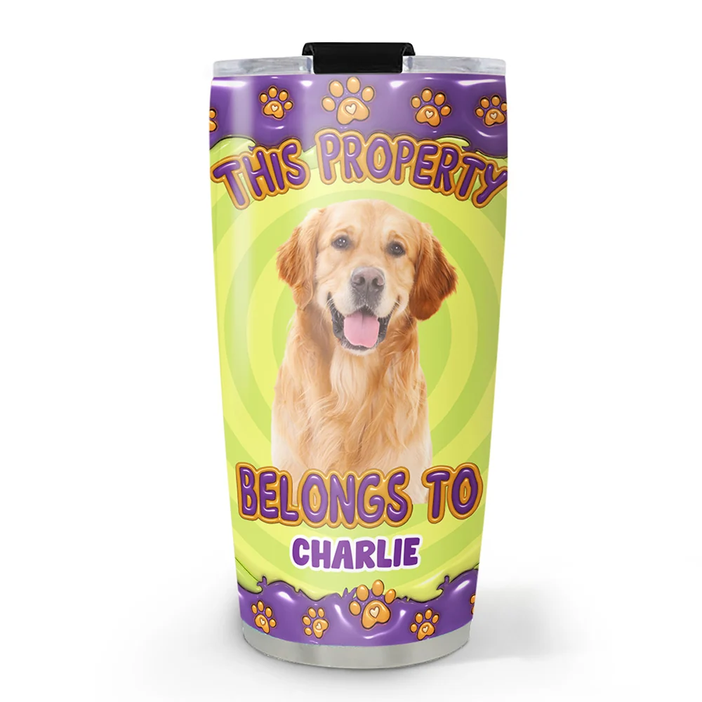 This Property Belongs To Dogs Cartoon Photo - Personalized Custom 3D Inflated Effect Tumbler
