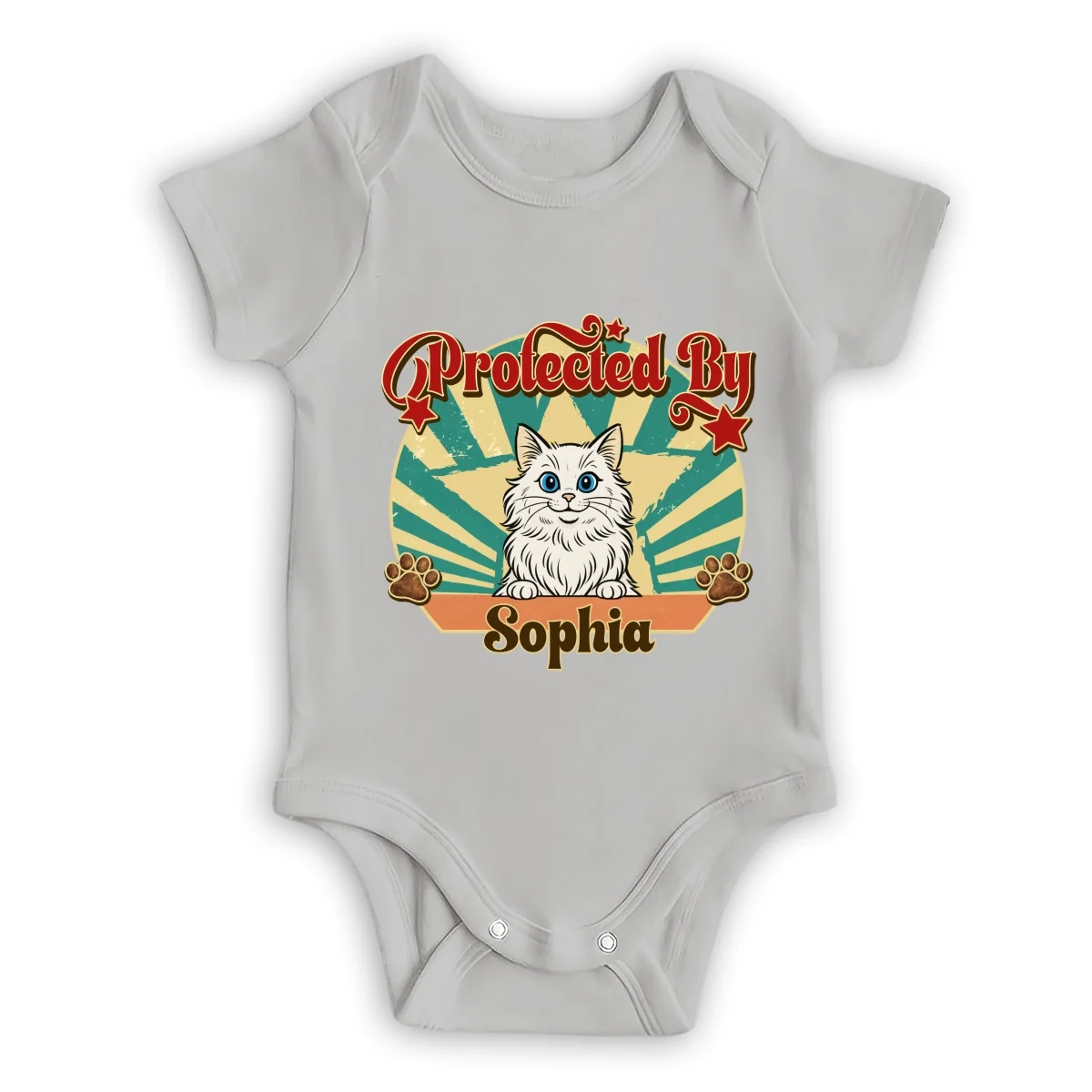 This Tiny Human Is Mine Cat Version - Personalized Custom Baby Onesie - Image 7