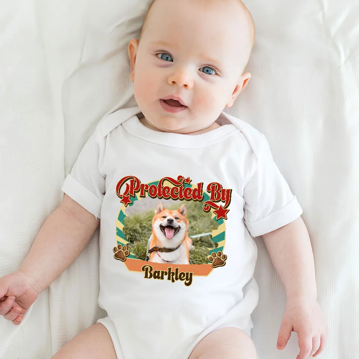 This Tiny Human Is Mine Photo - Personalized Custom Baby Onesie - Image 5