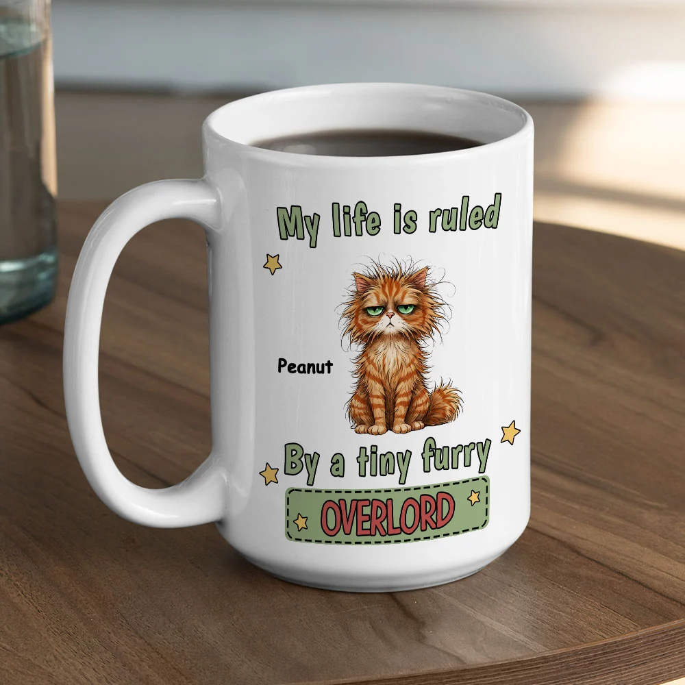 Tiny Cat Ruler - Personalized Custom Coffee Mug - Image 7