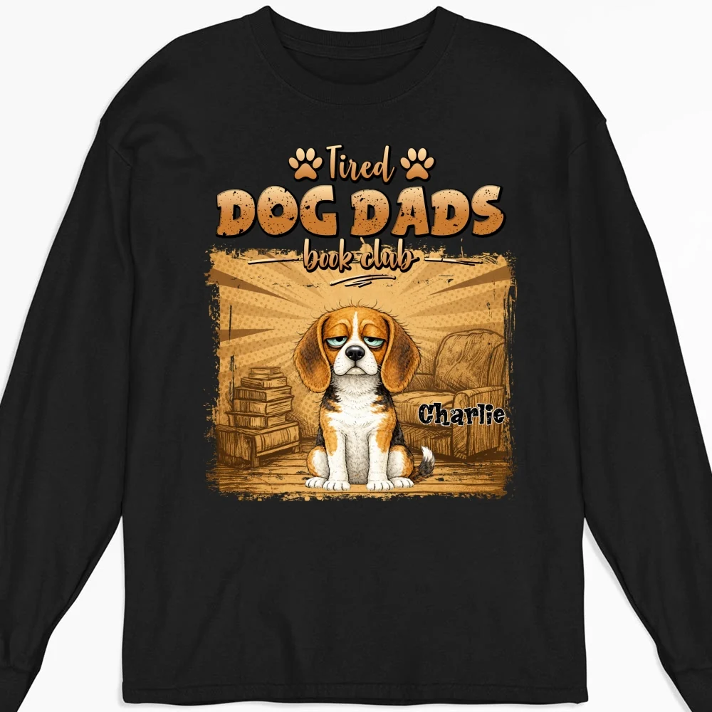 Tired Dog Moms Book Club - Personalized Custom Long Sleeve T-Shirt - Image 5