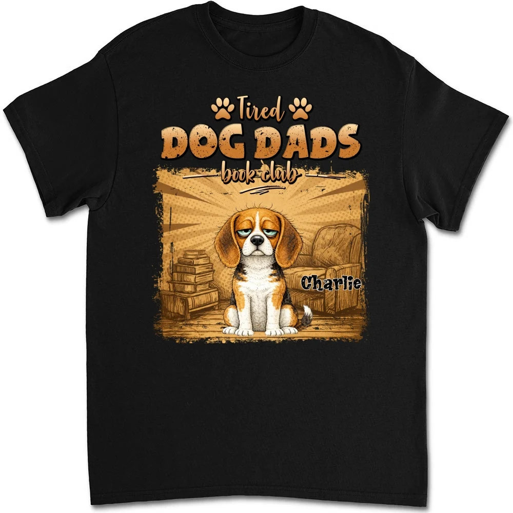 Tired Dog Moms Book Club - Personalized Custom Unisex T-Shirt - Image 6