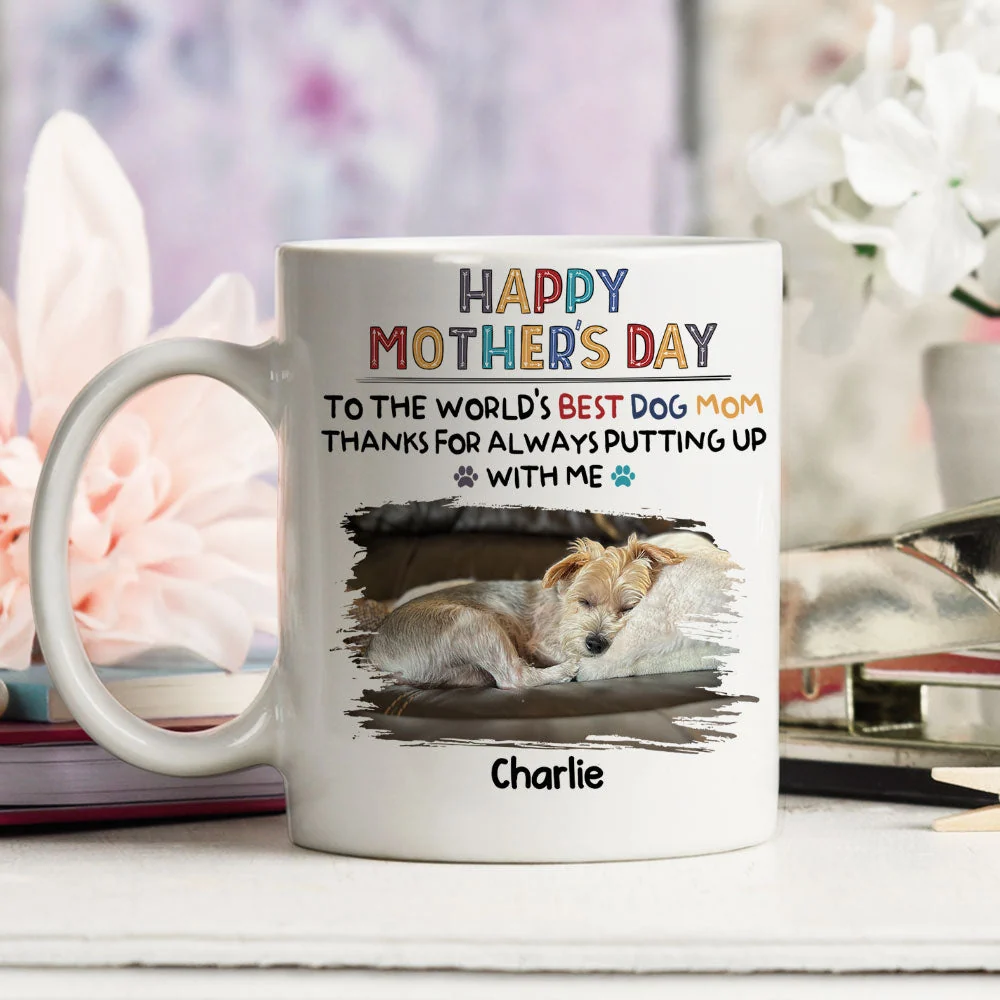 To The Best Dog Mom - Personalized Custom Coffee Mug - Image 4