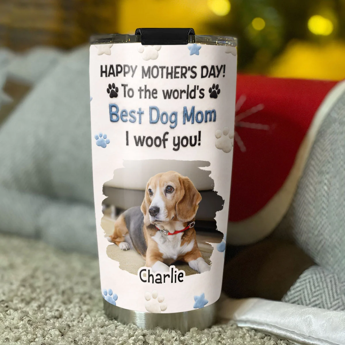 To The World Stuffy Dog Mom Photo - Personalized Custom 3D Effect Tumbler