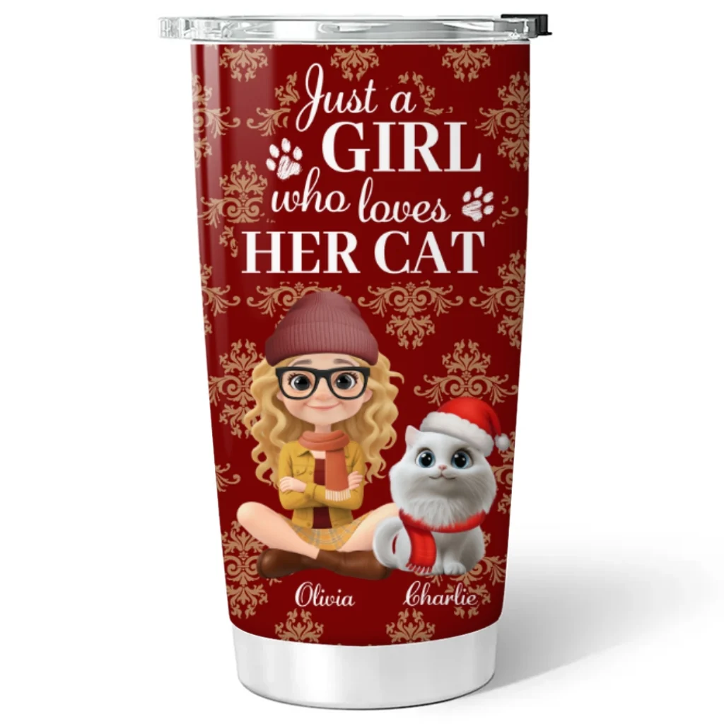 Toile Cat Cartoon Christmas - Personalized Custom Tumbler - Image 6
